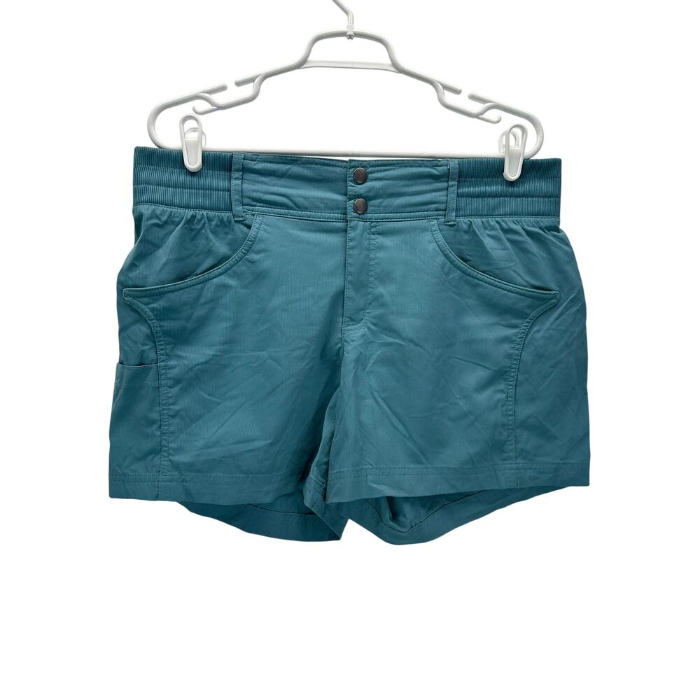 Title Nine Recycled Clamber Hiking Shorts Teal 5" inseam Size 14